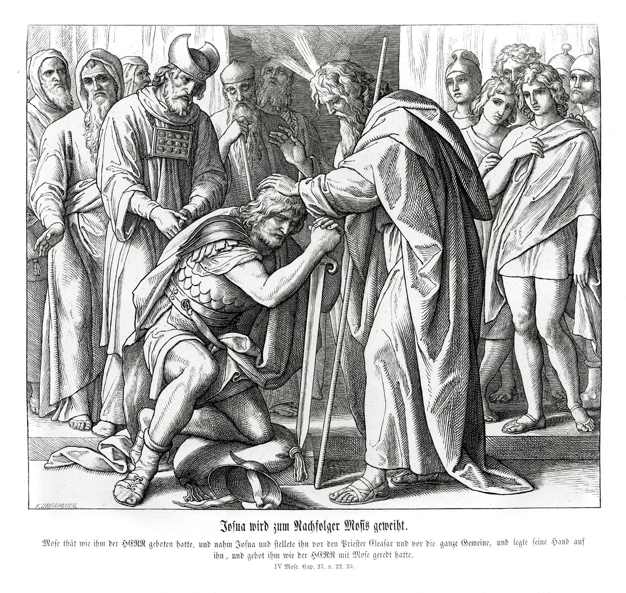 Josué es nombrado sucesor de Moisés, Números de Julius Schnorr von Carolsfeld