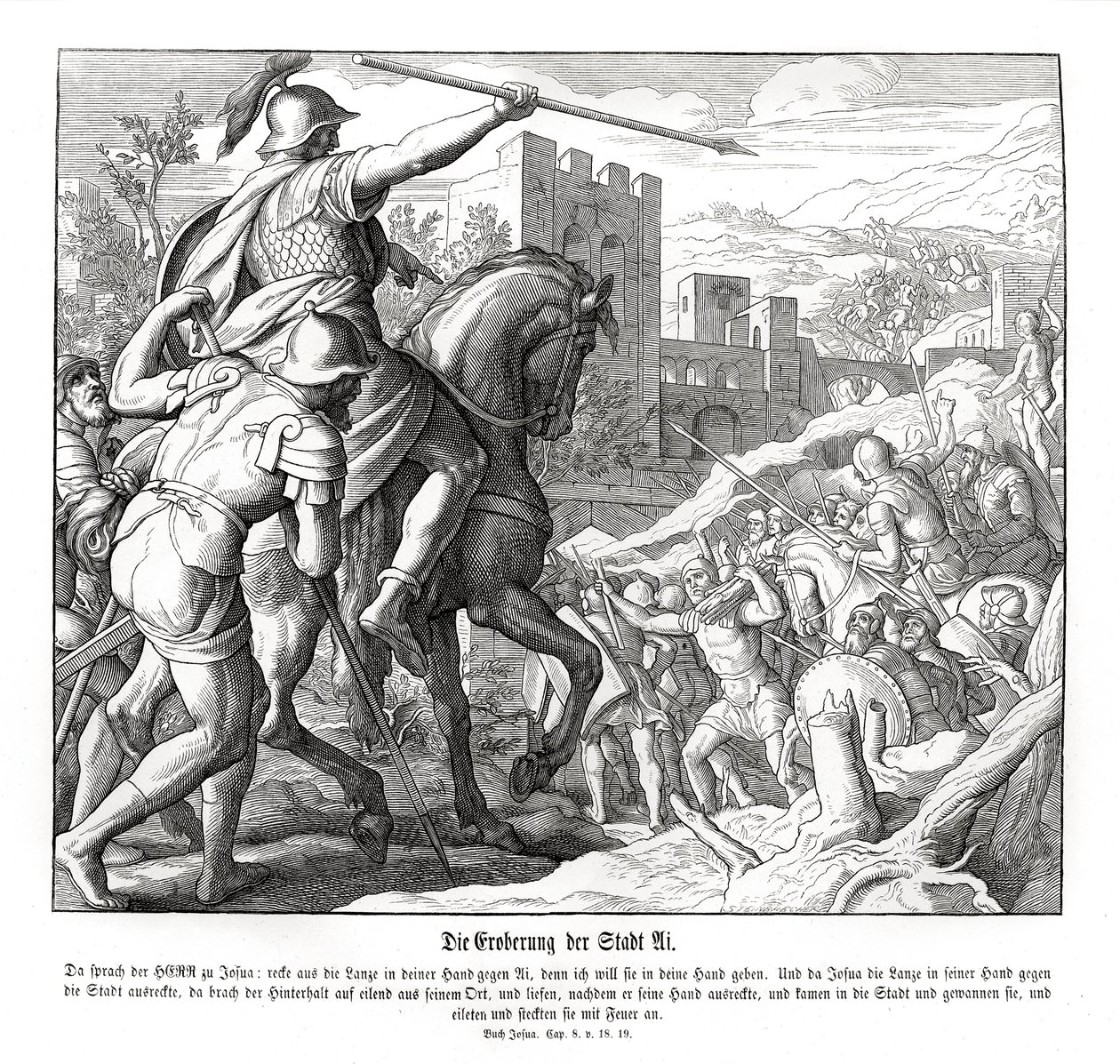 Josué toma la ciudad de Ai, Josué de Julius Schnorr von Carolsfeld
