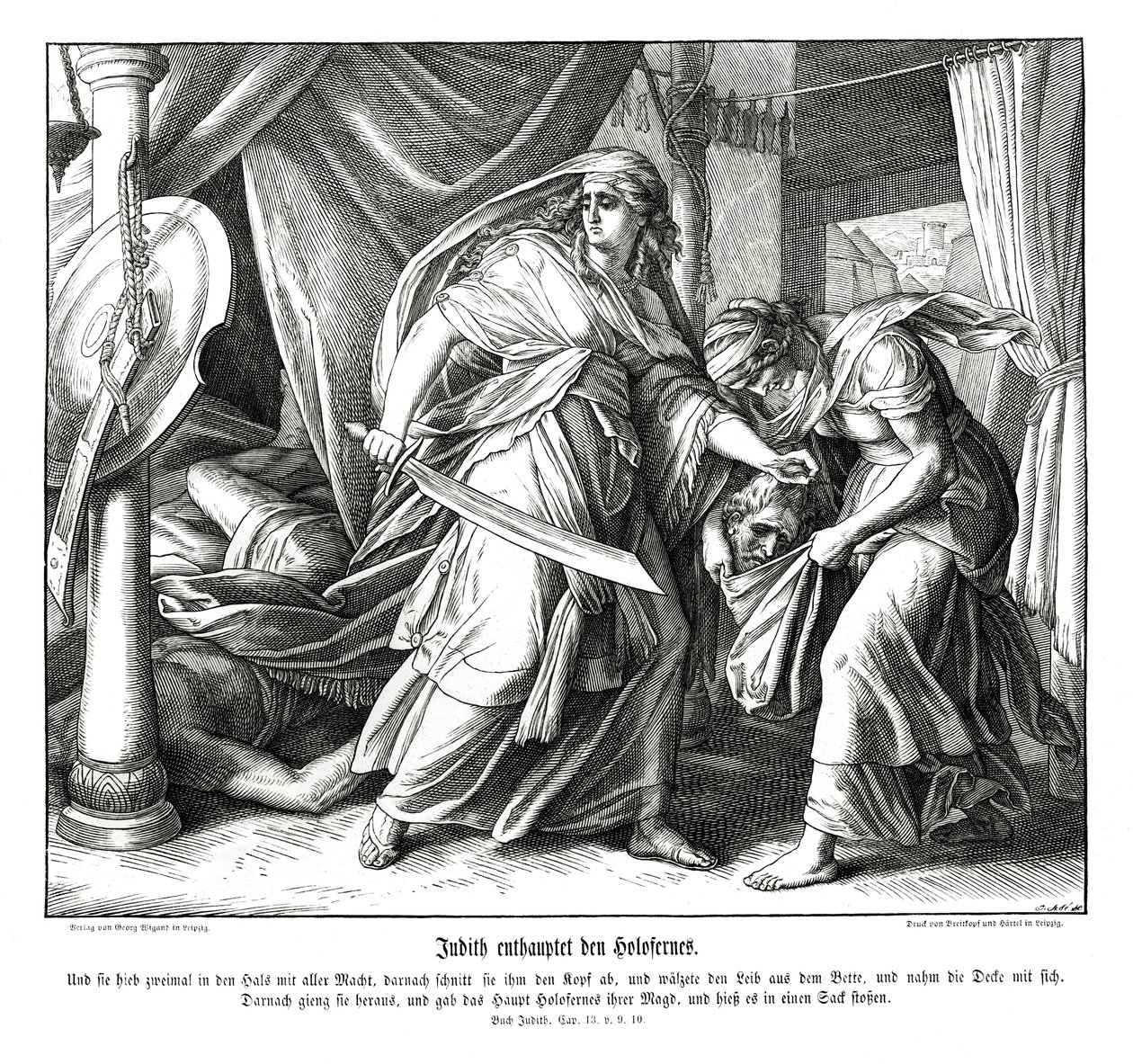 Judith decapita a Holofernes, libro de Judith de Julius Schnorr von Carolsfeld