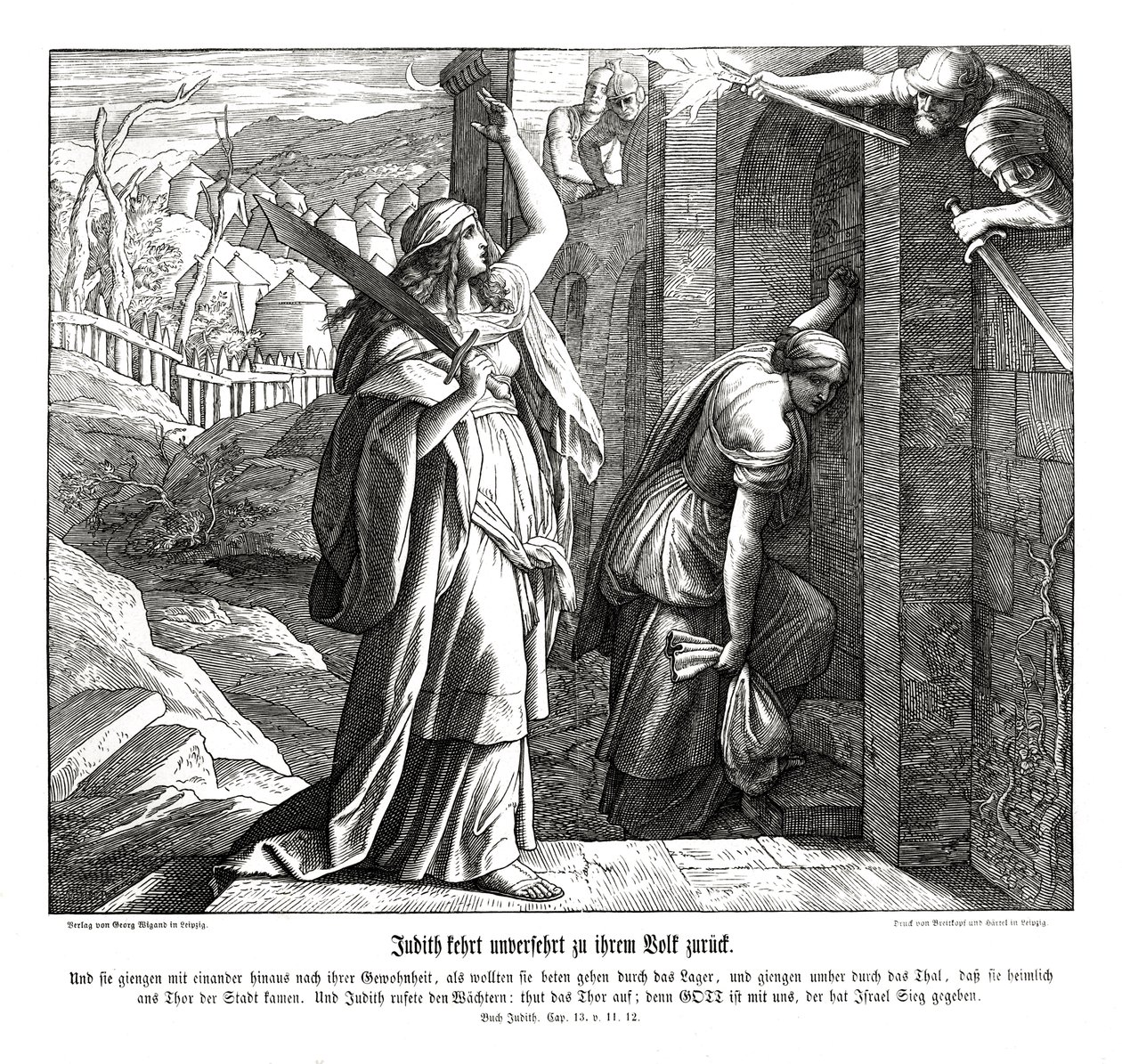 Judith regresa a su pueblo, libro de Judith de Julius Schnorr von Carolsfeld