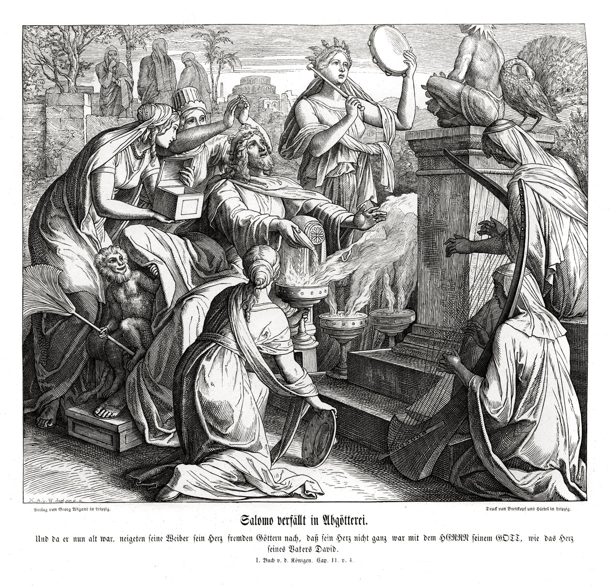 El rey Salomón cae en la idolatría de Julius Schnorr von Carolsfeld