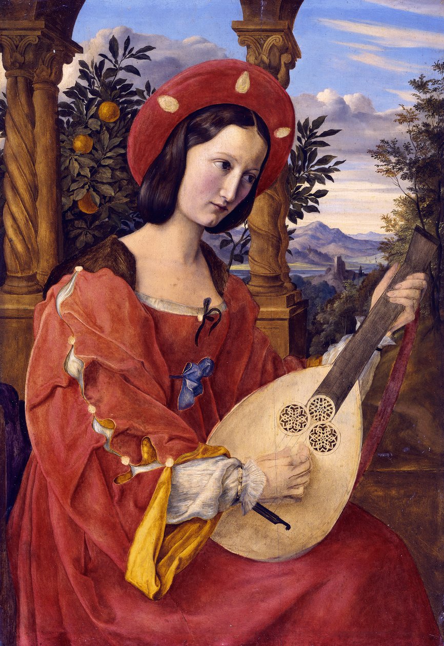 Tañedora de laúd (señora von Quandt) de Julius Schnorr von Carolsfeld