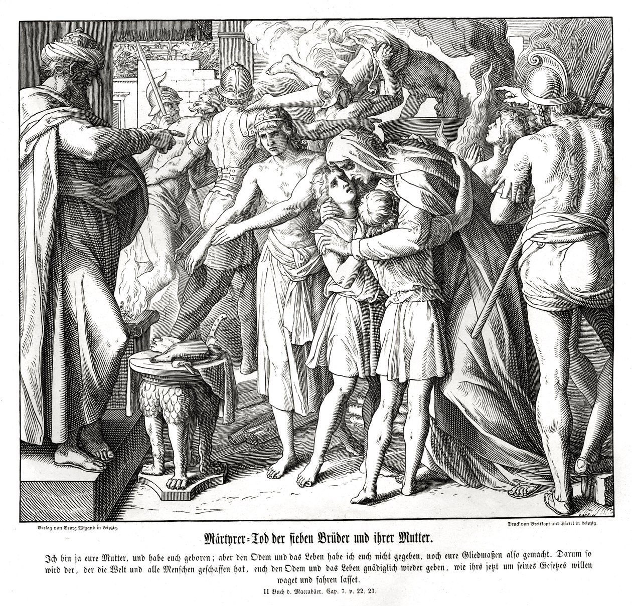 Martirio de los siete hijos, 2 Macabeos de Julius Schnorr von Carolsfeld
