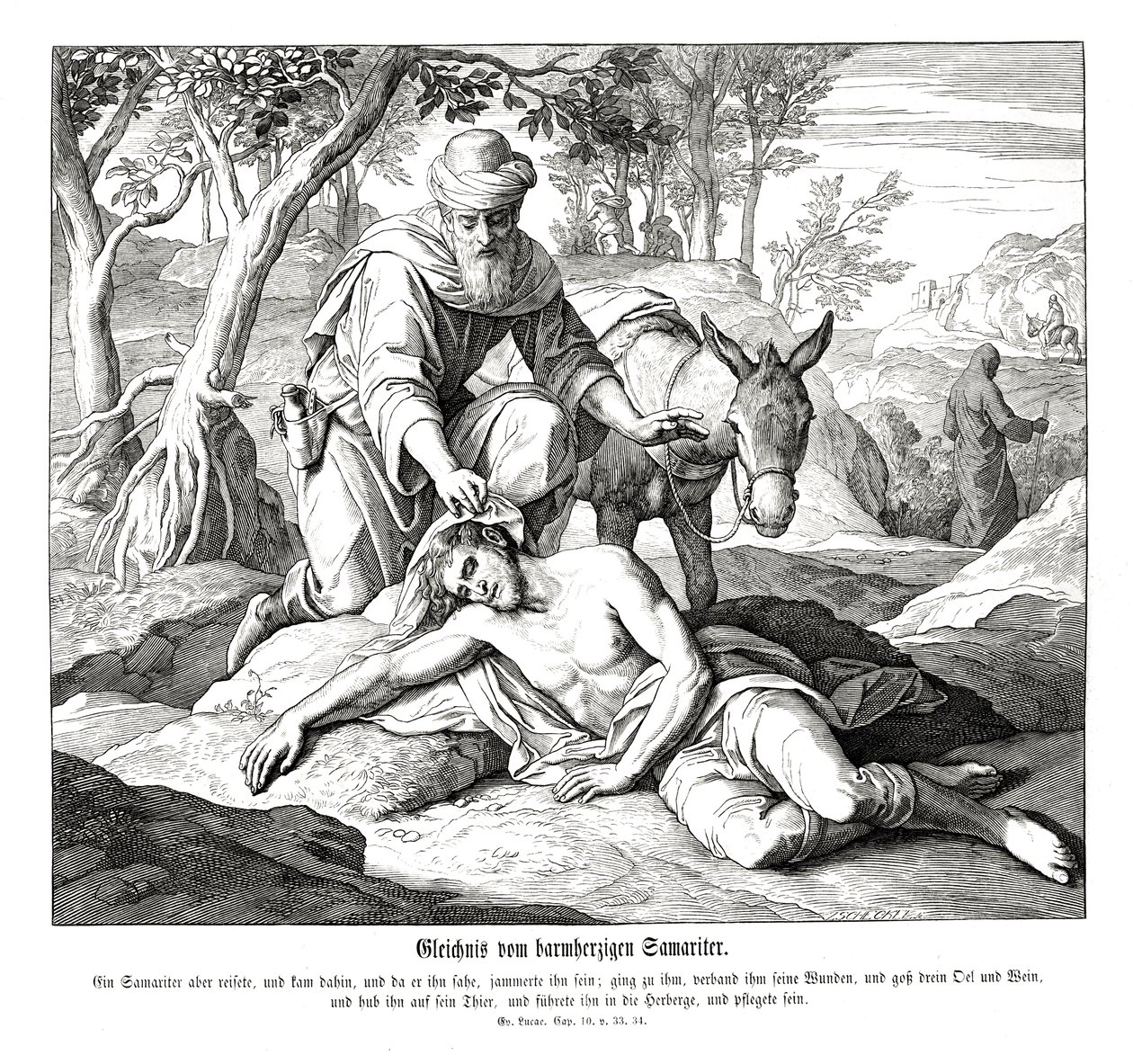 Parábola del buen samaritano, Evangelio de Lucas de Julius Schnorr von Carolsfeld