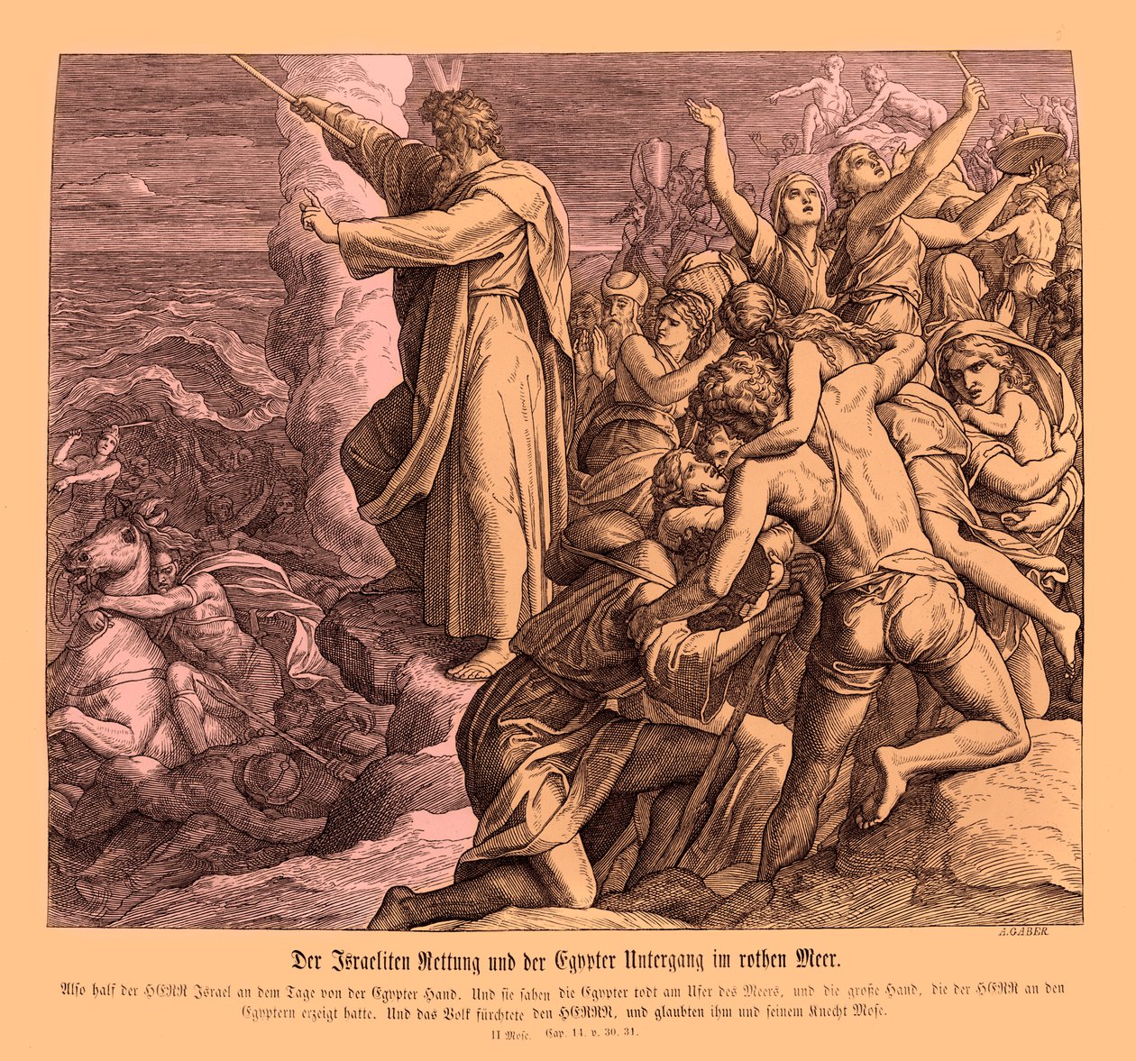 Partición del Mar Rojo, Éxodo de Julius Schnorr von Carolsfeld