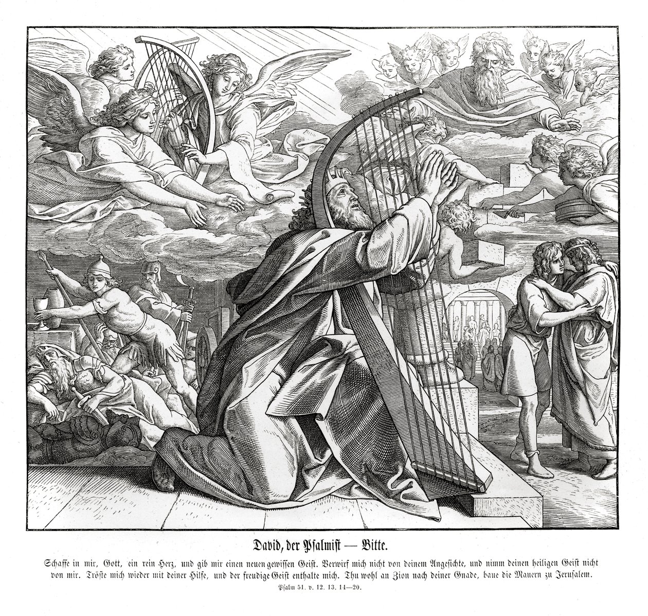 Salmos - súplica de Julius Schnorr von Carolsfeld