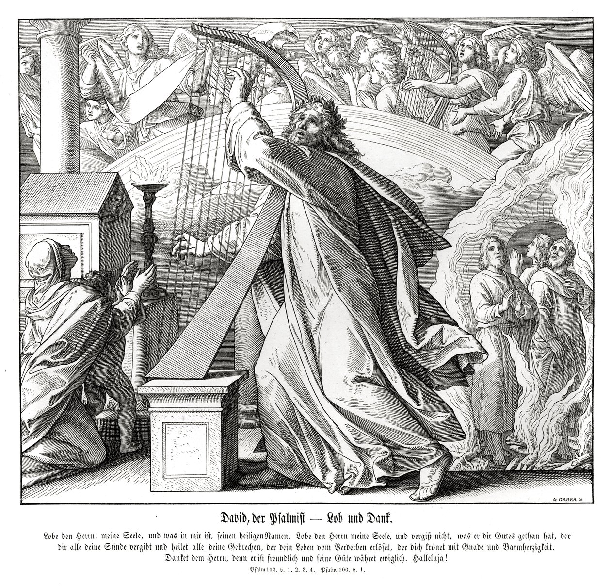 Salmos - alabanza y agradecimiento de Julius Schnorr von Carolsfeld