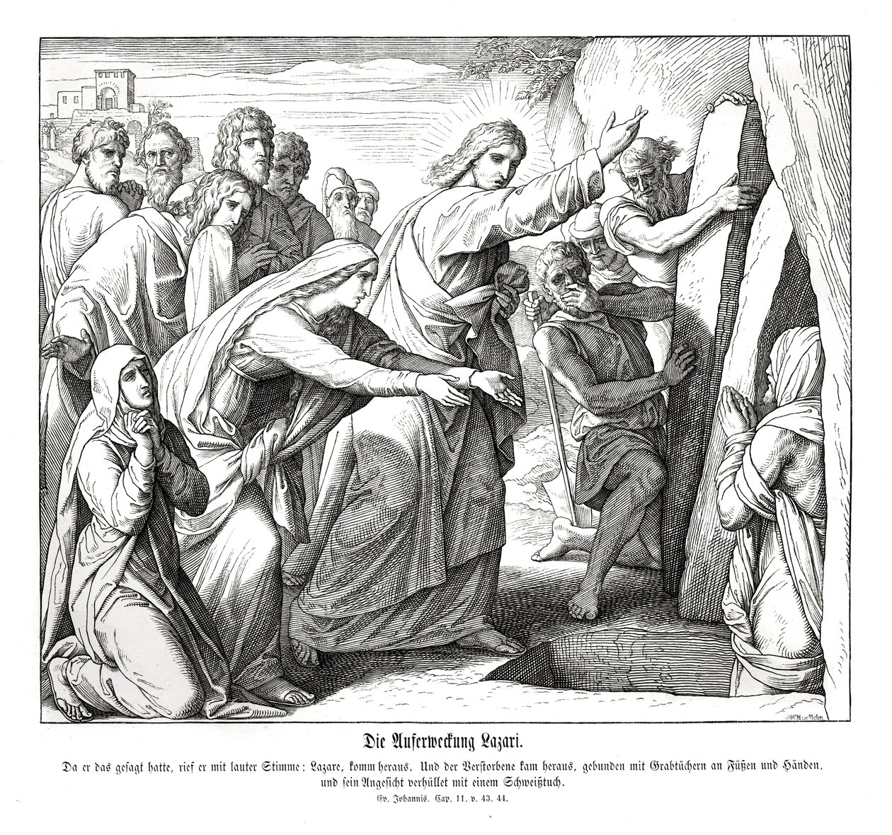 Resurrección de Lázaro, Evangelio de Juan de Julius Schnorr von Carolsfeld