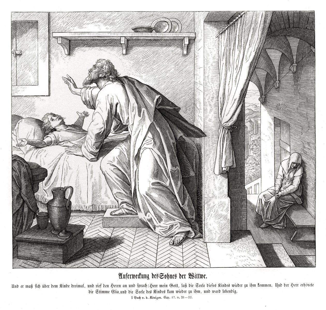 Resurrección del hijo de la viuda de Julius Schnorr von Carolsfeld