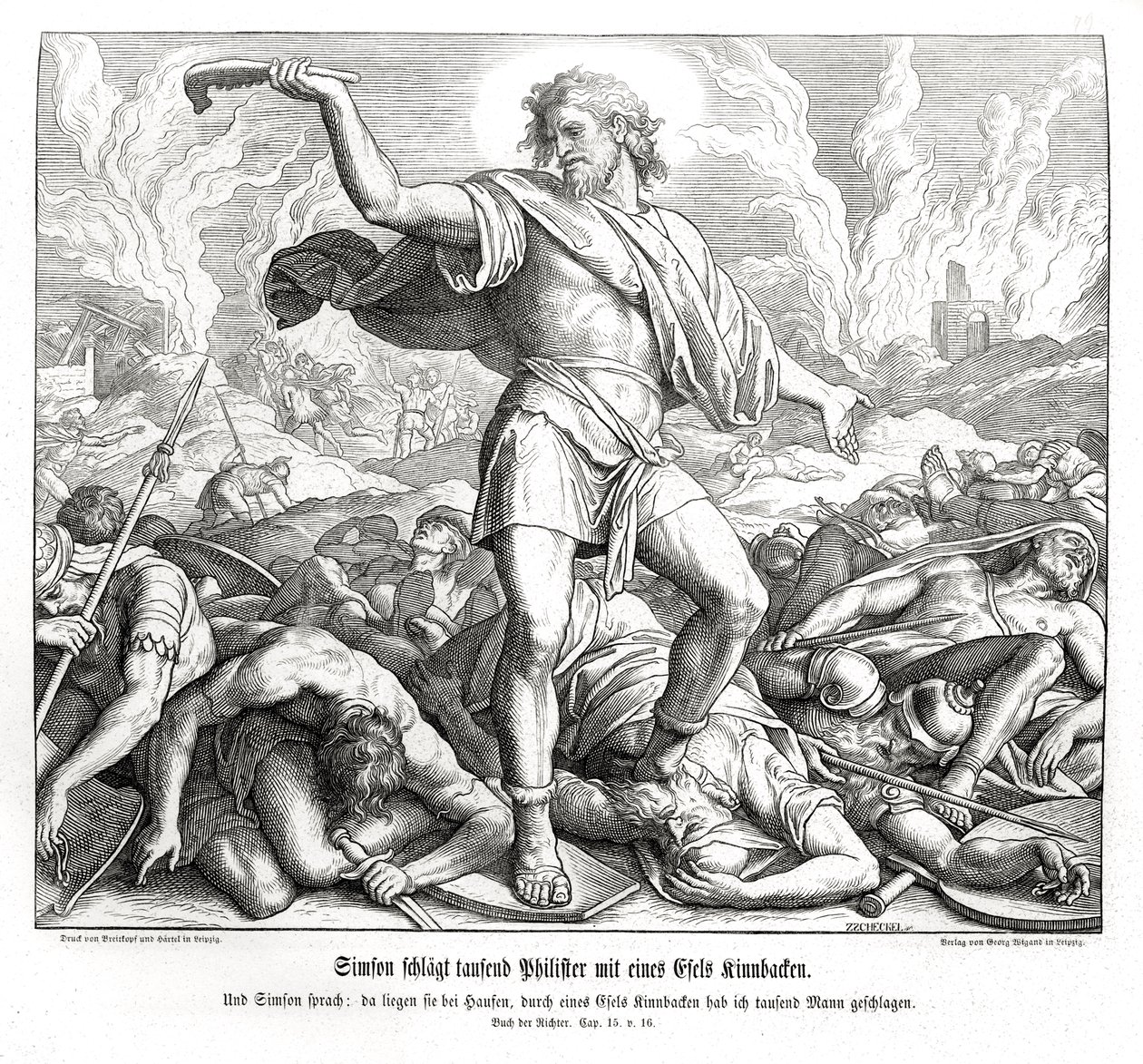 Sansón mata a mil filisteos, Jueces de Julius Schnorr von Carolsfeld
