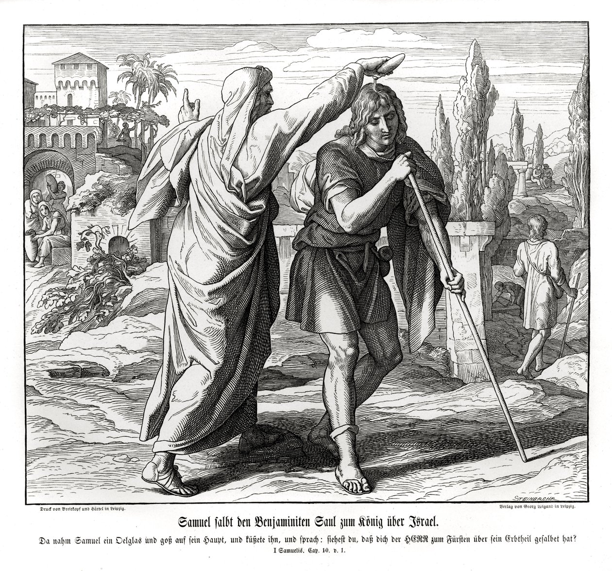 Samuel unge a Saúl como rey de Israel de Julius Schnorr von Carolsfeld