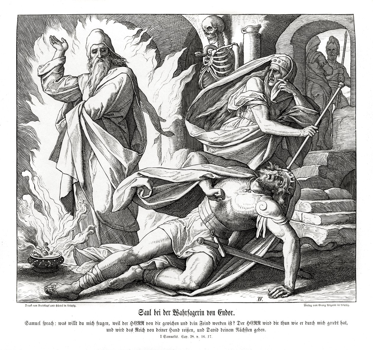 Saúl con la bruja de Endor de Julius Schnorr von Carolsfeld