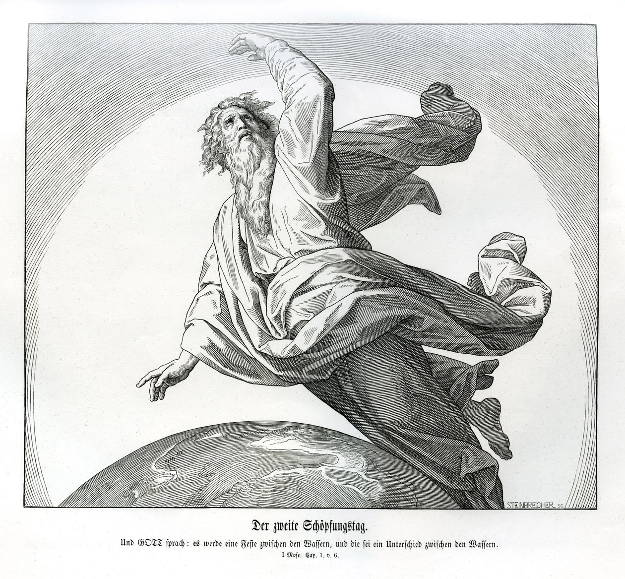 Segundo día de la creación, Génesis de Julius Schnorr von Carolsfeld