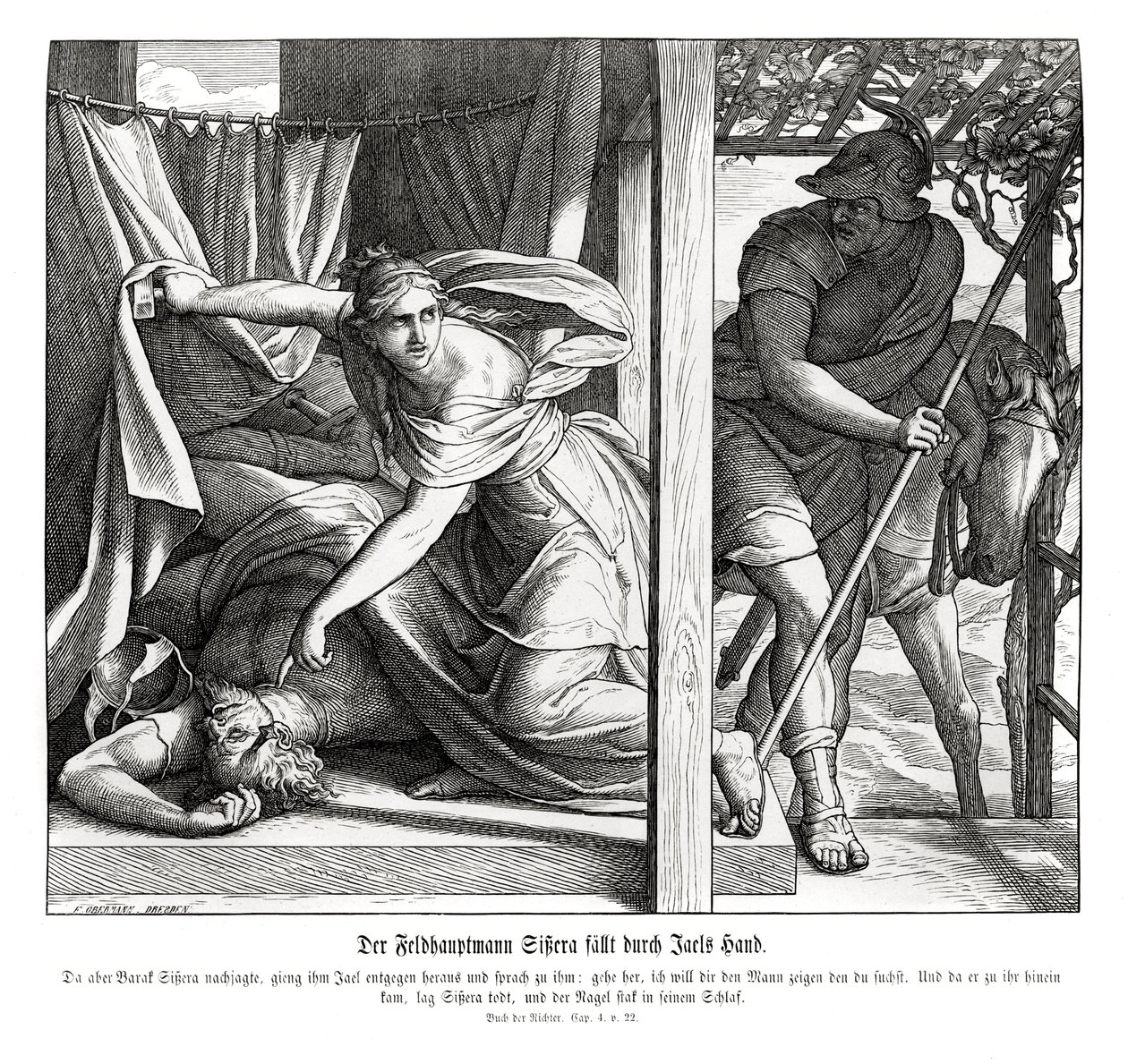 Sísara es asesinado por Jael, Jueces de Julius Schnorr von Carolsfeld