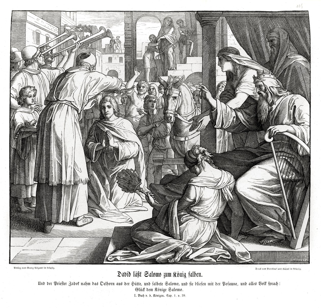 Salomón es ungido como rey de Julius Schnorr von Carolsfeld