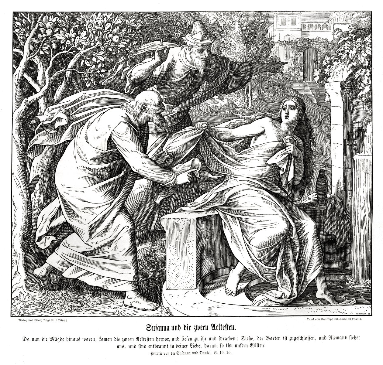 Susana y los ancianos, Susana y Daniel de Julius Schnorr von Carolsfeld
