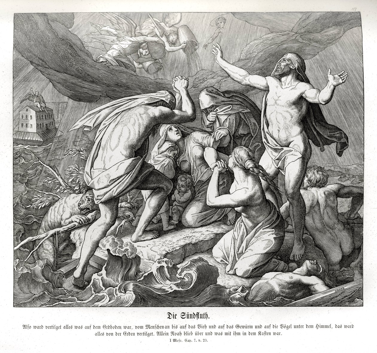 El diluvio, Génesis de Julius Schnorr von Carolsfeld