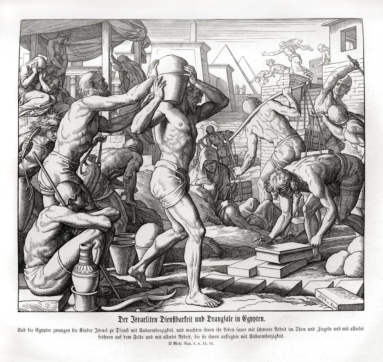 Los israelitas son esclavizados en Egipto, Éxodo de Julius Schnorr von Carolsfeld