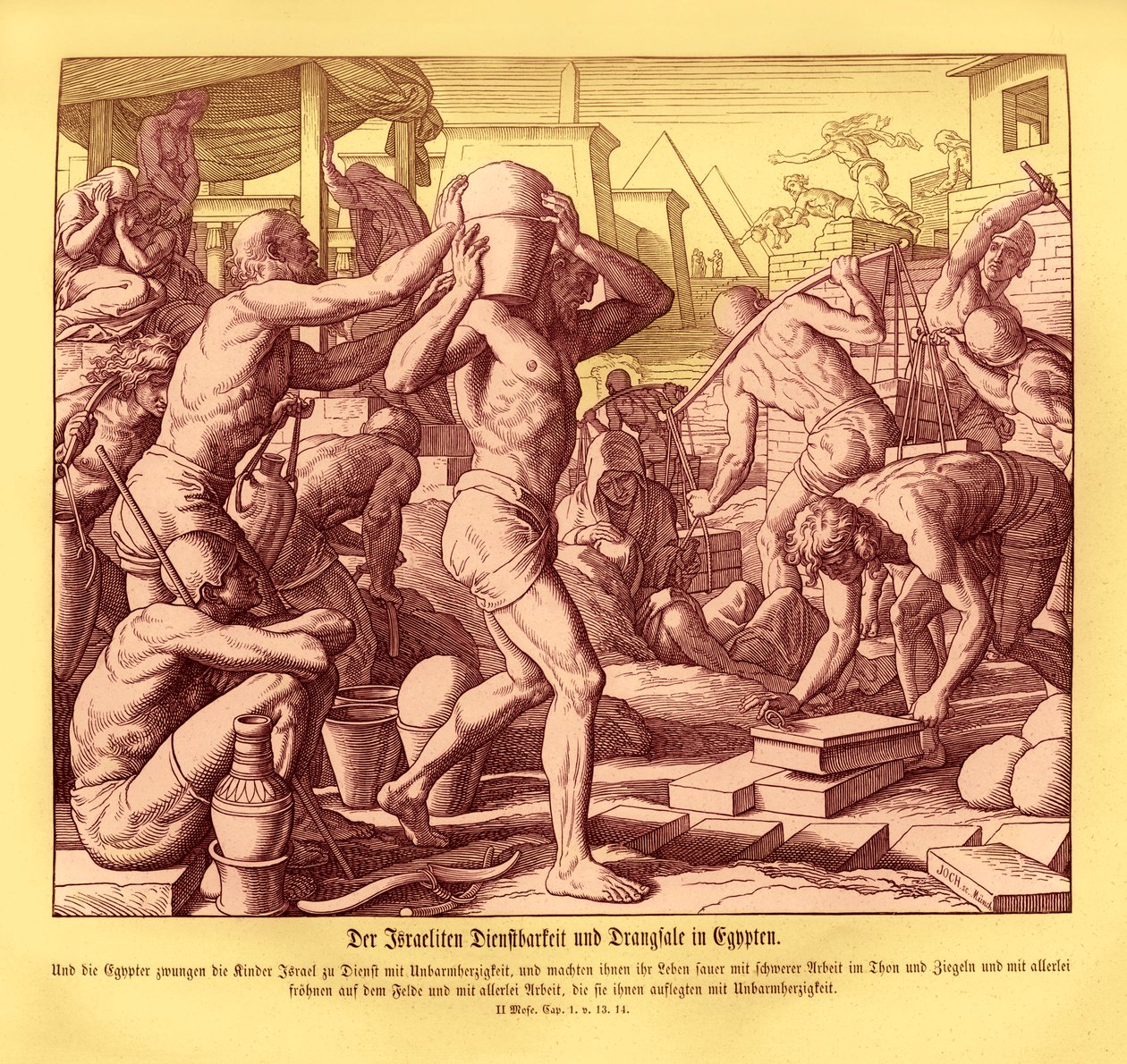 Los israelitas son esclavizados en Egipto, Éxodo de Julius Schnorr von Carolsfeld