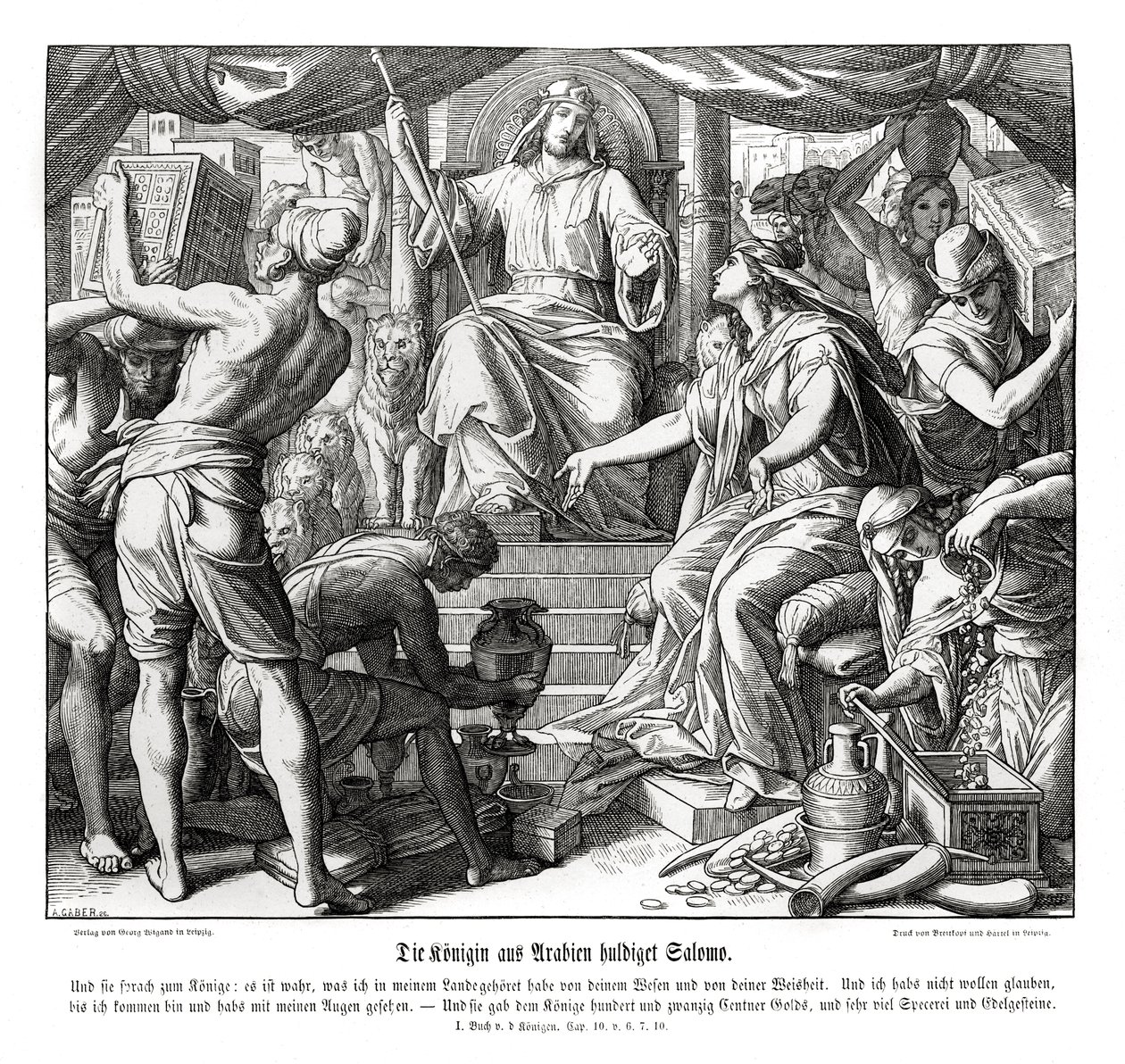 La Reina de Saba honra al Rey Salomón de Julius Schnorr von Carolsfeld