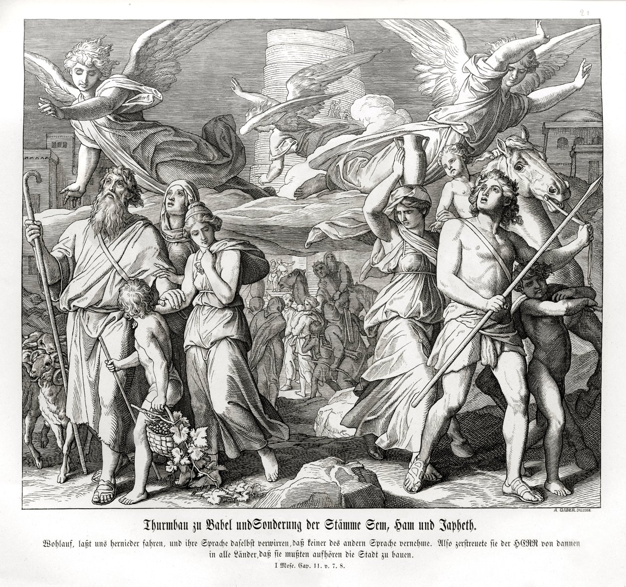 La Torre de Babel, Génesis de Julius Schnorr von Carolsfeld