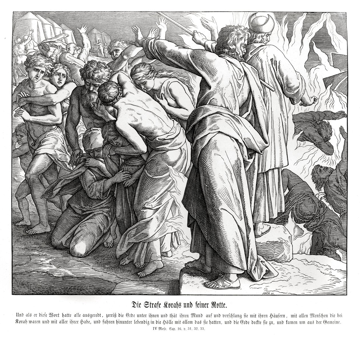 El castigo de Coré, Números de Julius Schnorr von Carolsfeld