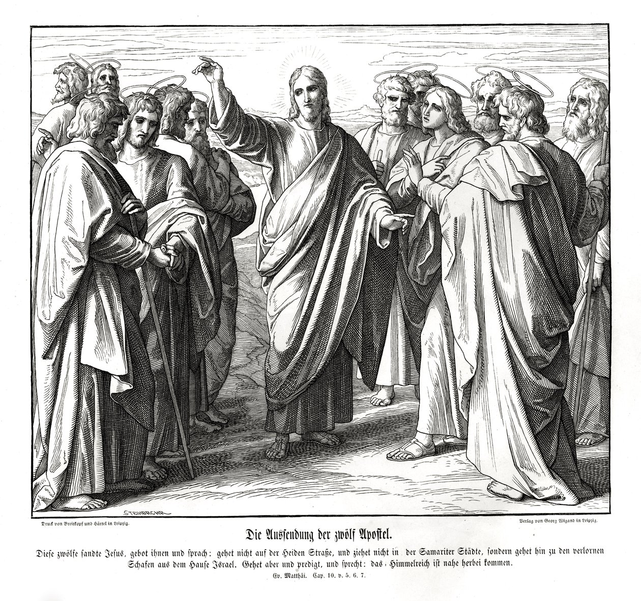 Los doce apóstoles, Evangelio de Mateo de Julius Schnorr von Carolsfeld