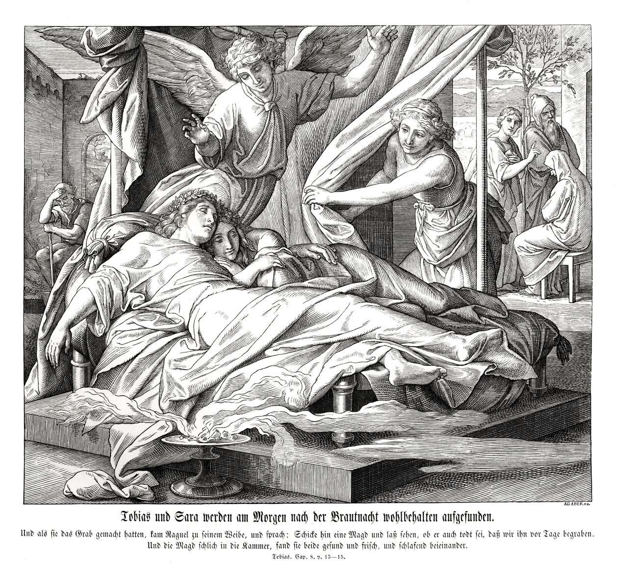 Tobías y Sara están a salvo, Libro de Tobit de Julius Schnorr von Carolsfeld