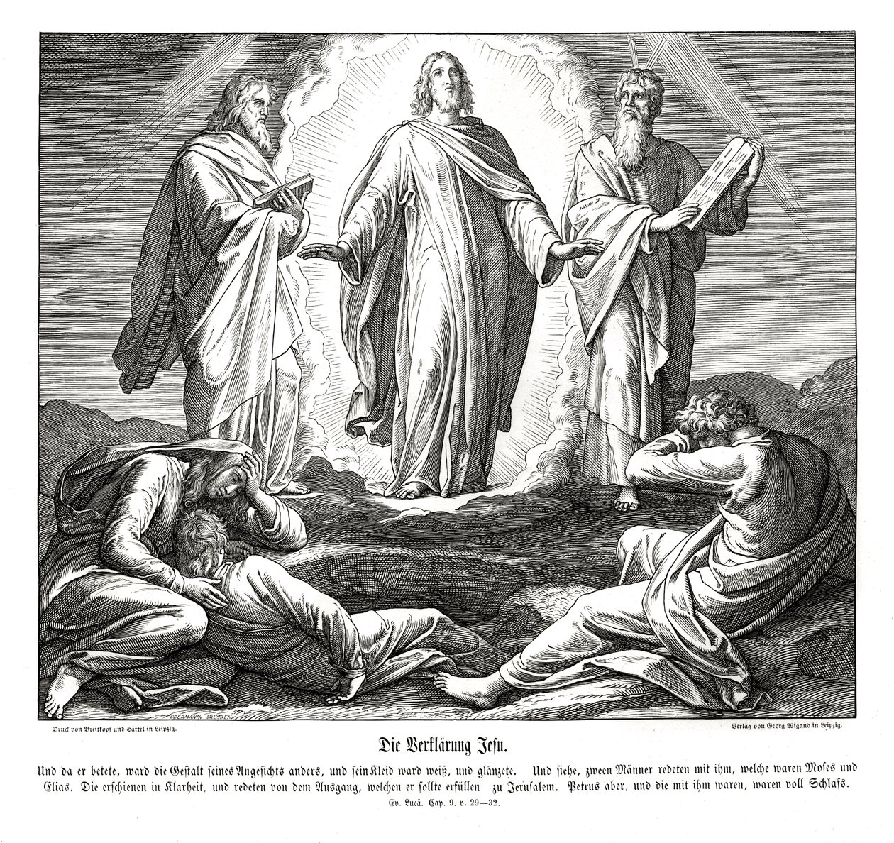 Transfiguración de Jesús, Evangelio de Lucas de Julius Schnorr von Carolsfeld
