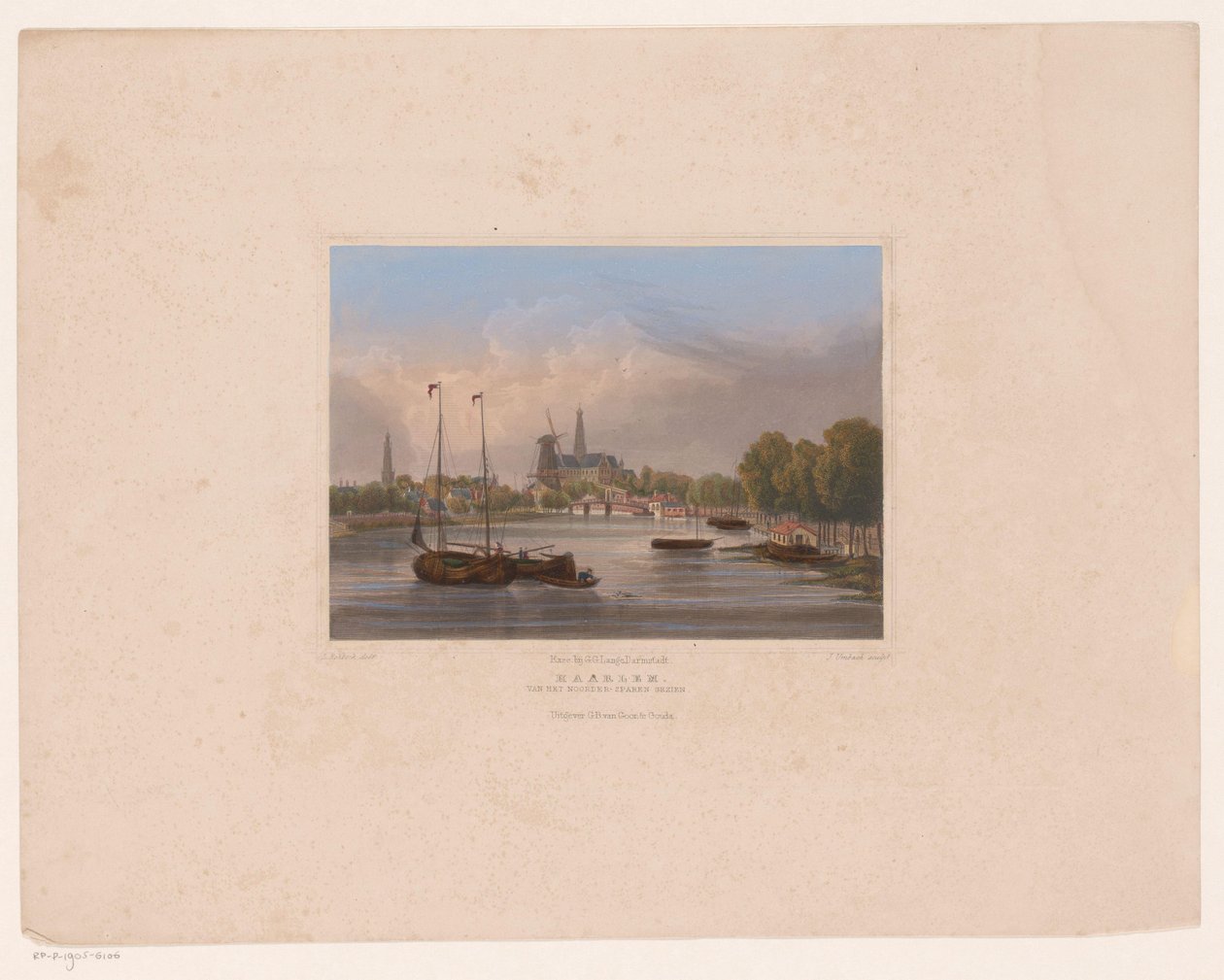 Vista de Haarlem Haarlem visto desde Noorder-Sparen (título sobre el objeto) de Julius Umbach