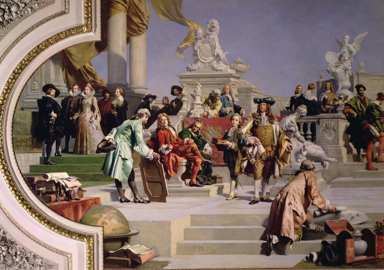 Patrocinio de las Artes por la Casa de Habsburgo: sección derecha de una pintura de techo, 1891 de Julius Victor Berger