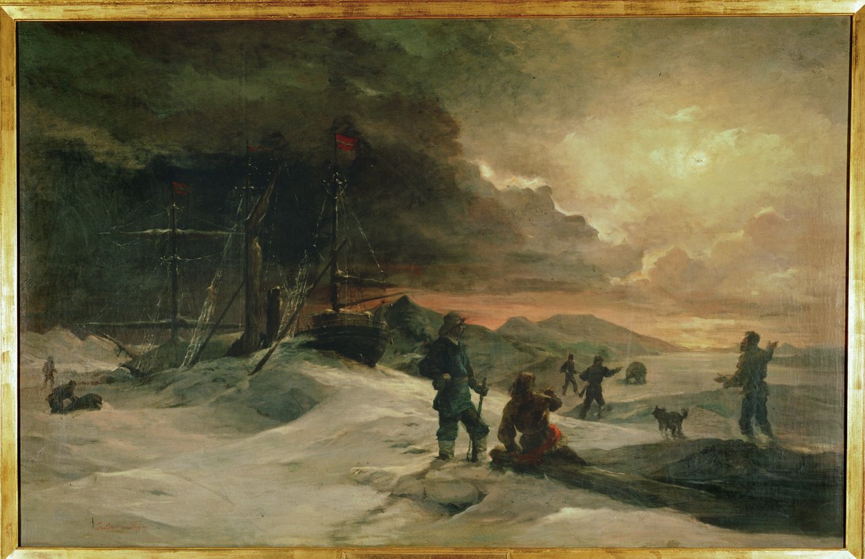 Dos oficiales austriacos, Julius von Payer y Karl Weyprecht ... (pintura sobre lienzo) de Julius Von Payer