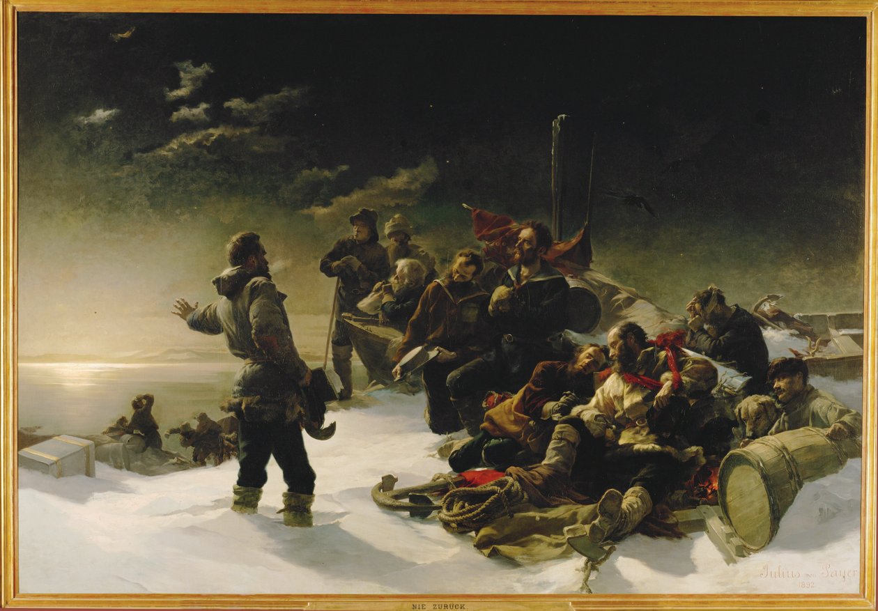 Dos oficiales austriacos, Julius von Payer y Karl Weyprecht ... (pintura sobre lienzo) de Julius Von Payer