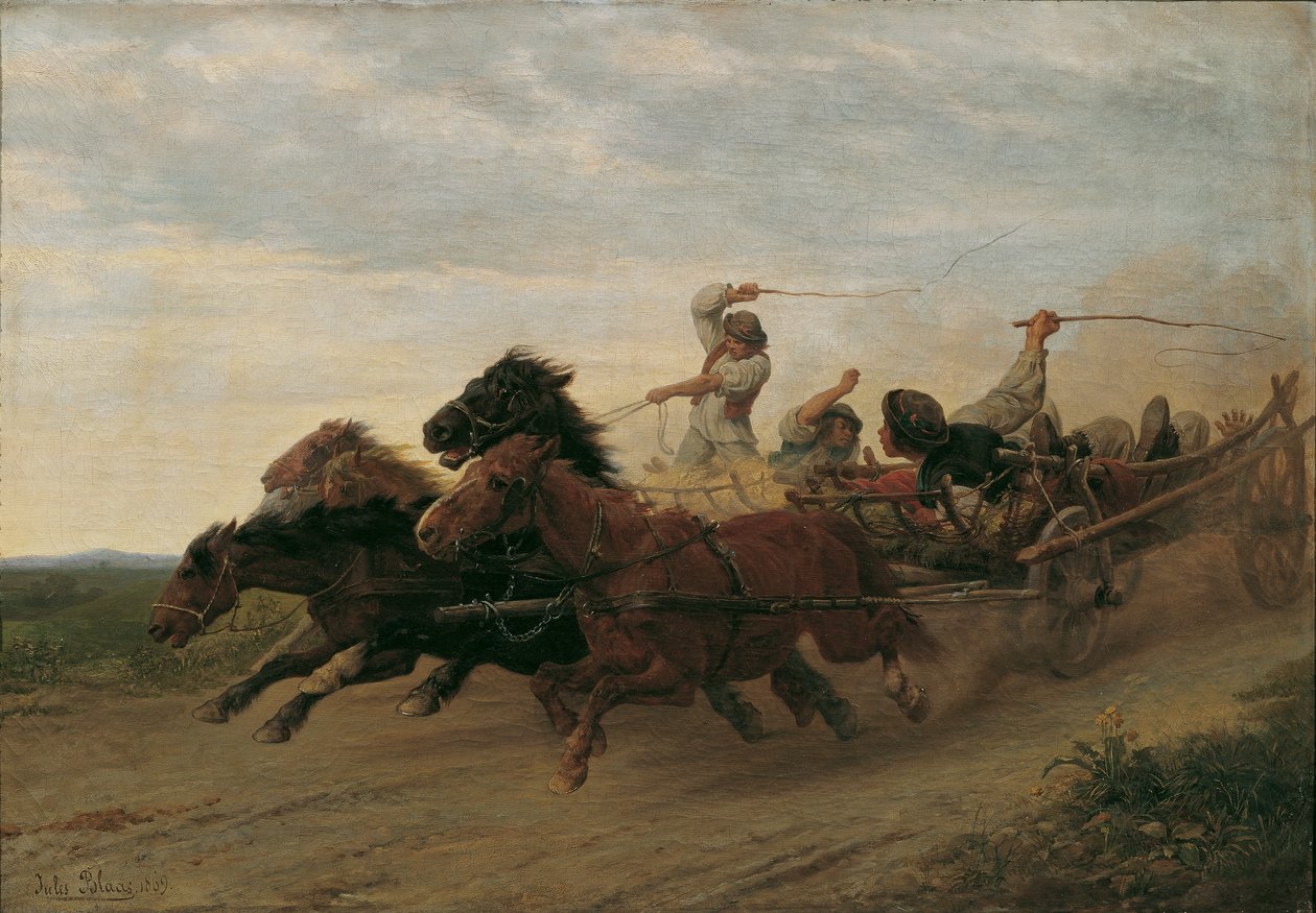 Raza de campesinos eslovacos borrachos de Julius von Blaas d. Ä.