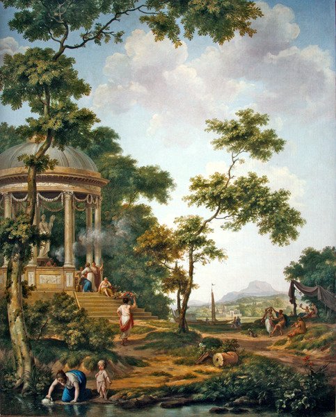 Paisaje arcádico con un templo de Jurriaan Andriessen