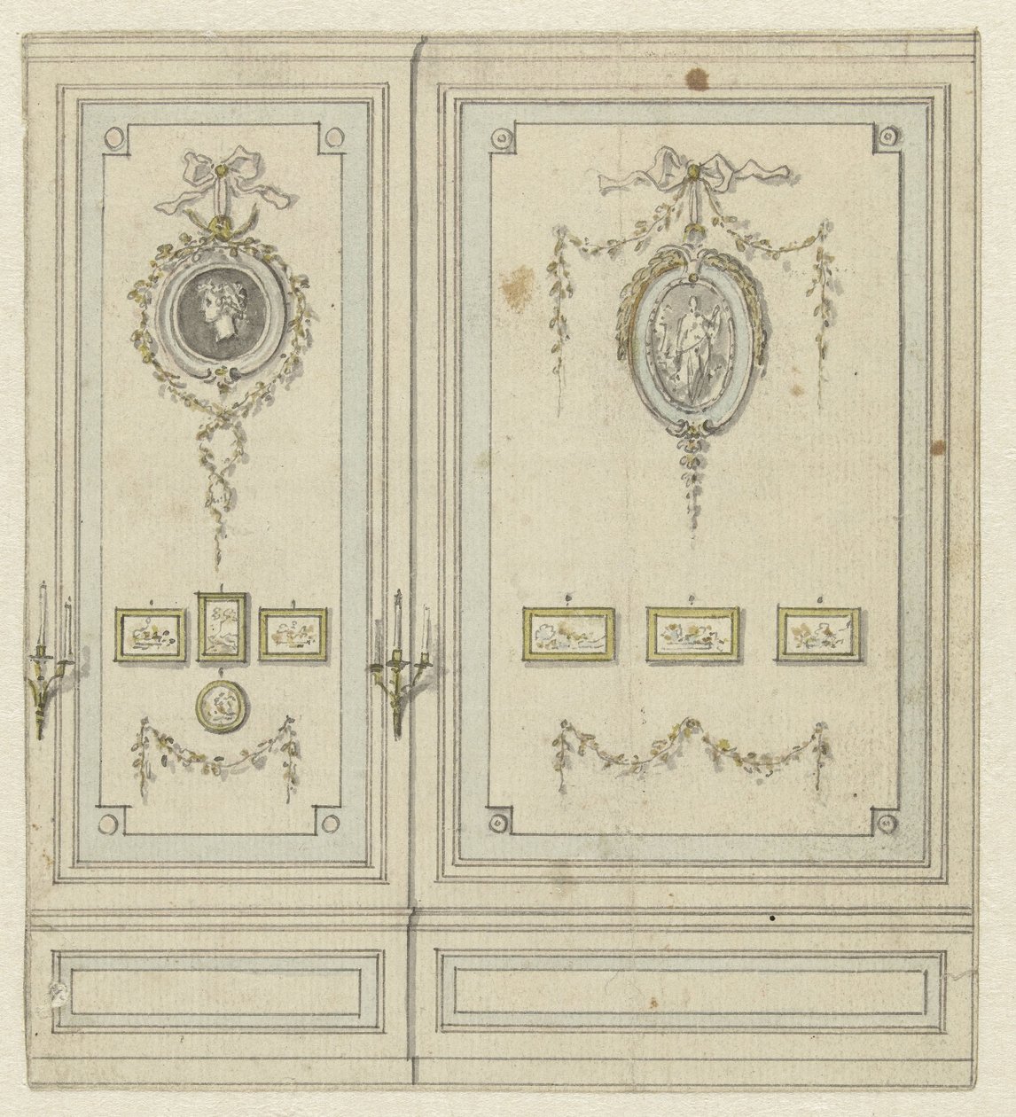 Diseño de una parte de la pared de la habitación lateral de Van Hasselt de Jurriaan Andriessen