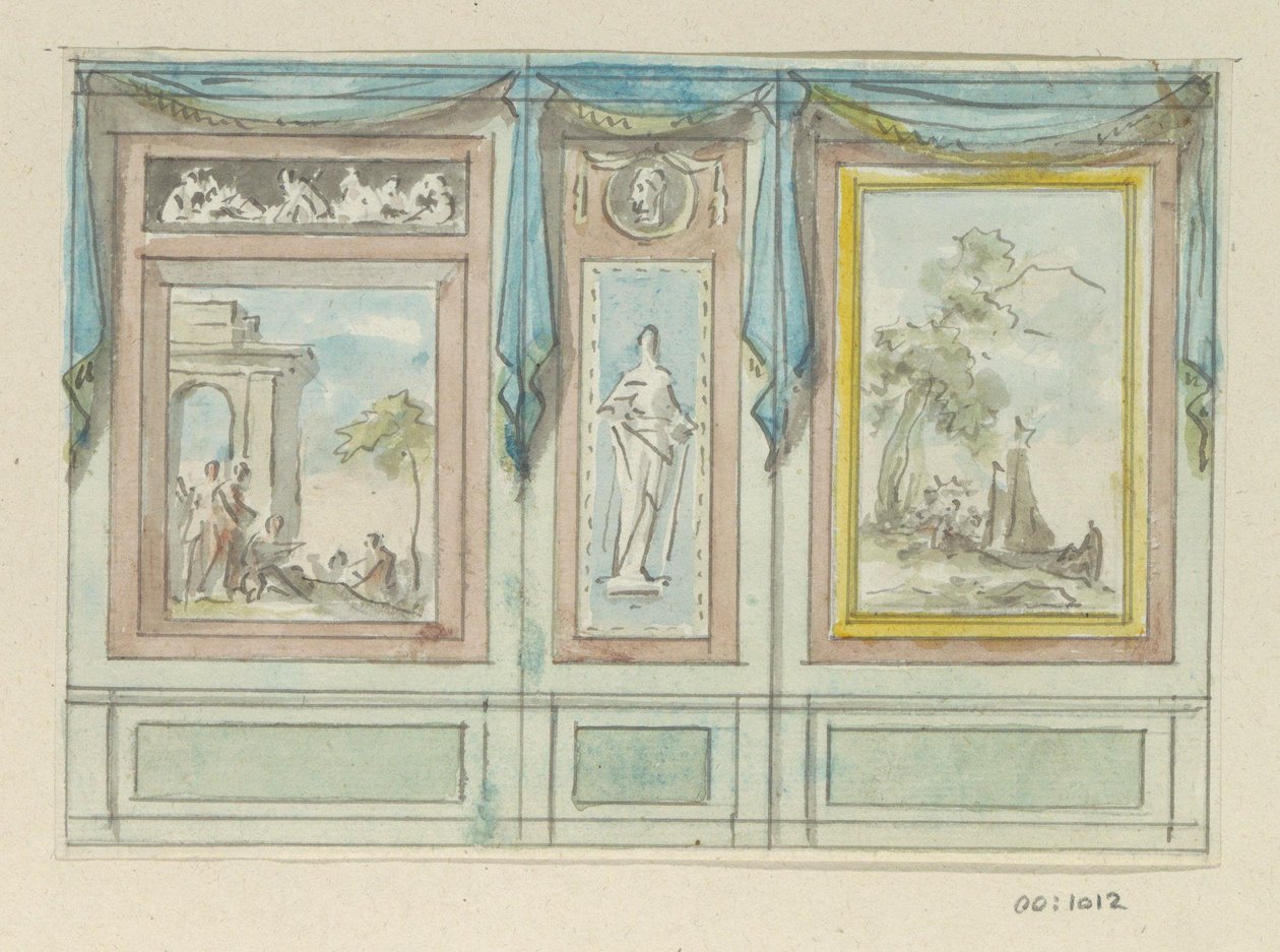 Dibujo de diseño para una pared de habitación de Jurriaan Andriessen