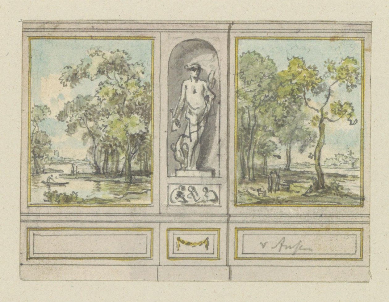 Dibujo de proyecto para una pared de habitación de Jurriaan Andriessen