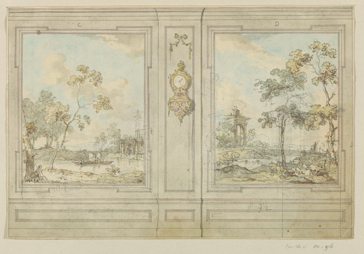Dibujo de proyecto para una pared de habitación de Jurriaan Andriessen