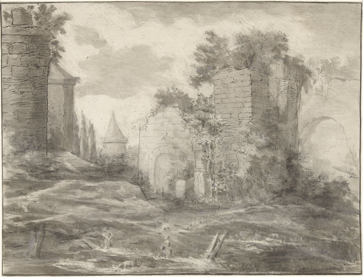 paisaje con ruinas de Jurriaan Cootwijck