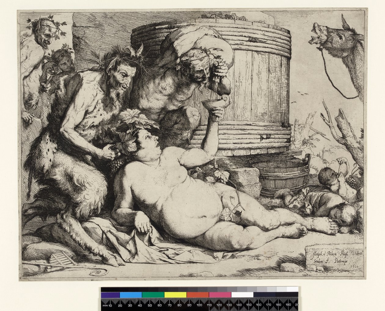 Silenus borracho. Silenus en la cuba de vino, antes de 1652 de Jusepe de Ribera