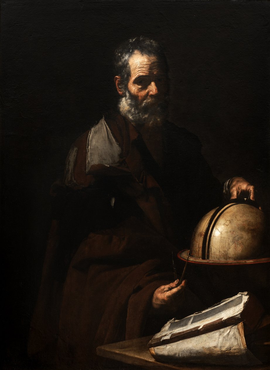 Filósofo con un globo terráqueo (¿Anaxágoras?) de Jusepe de Ribera