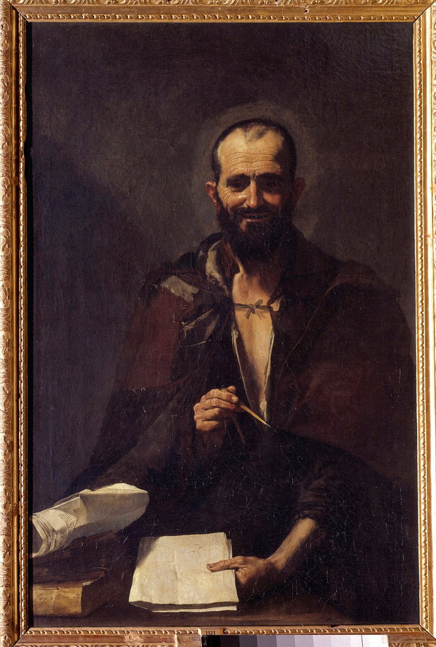Representación de Arquímedes (ca. 287-212 a.C.) Pintura de Jusepe de Ribera llamado Lo Spagnoletto (ca. 1590-1652) siglo XVII de Jusepe de Ribera