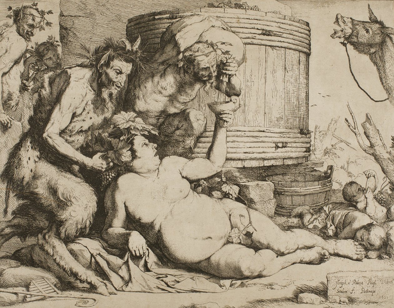 Silenus en la cuba de vino de Jusepe de Ribera