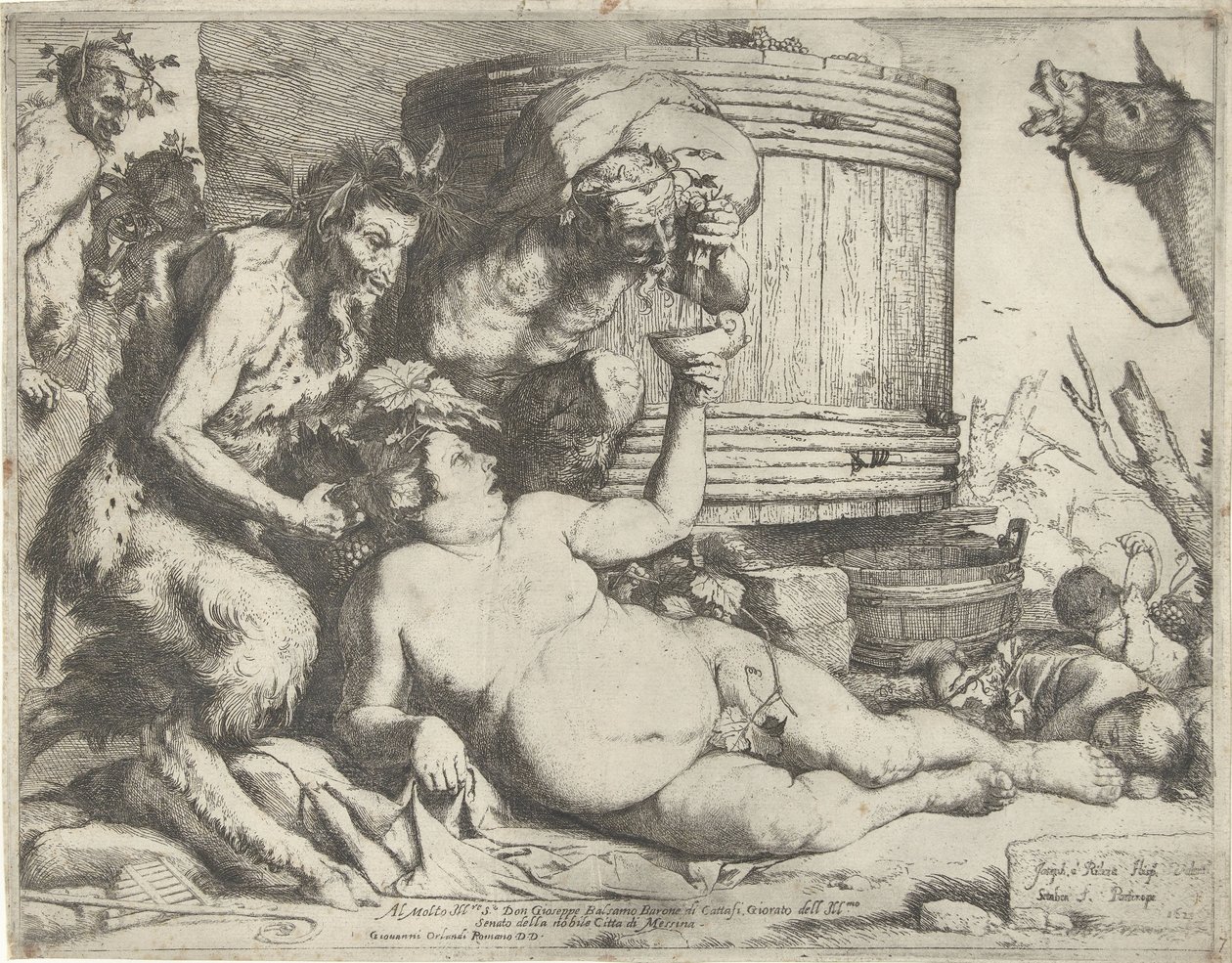 Silenus en el barril de vino de Jusepe de Ribera