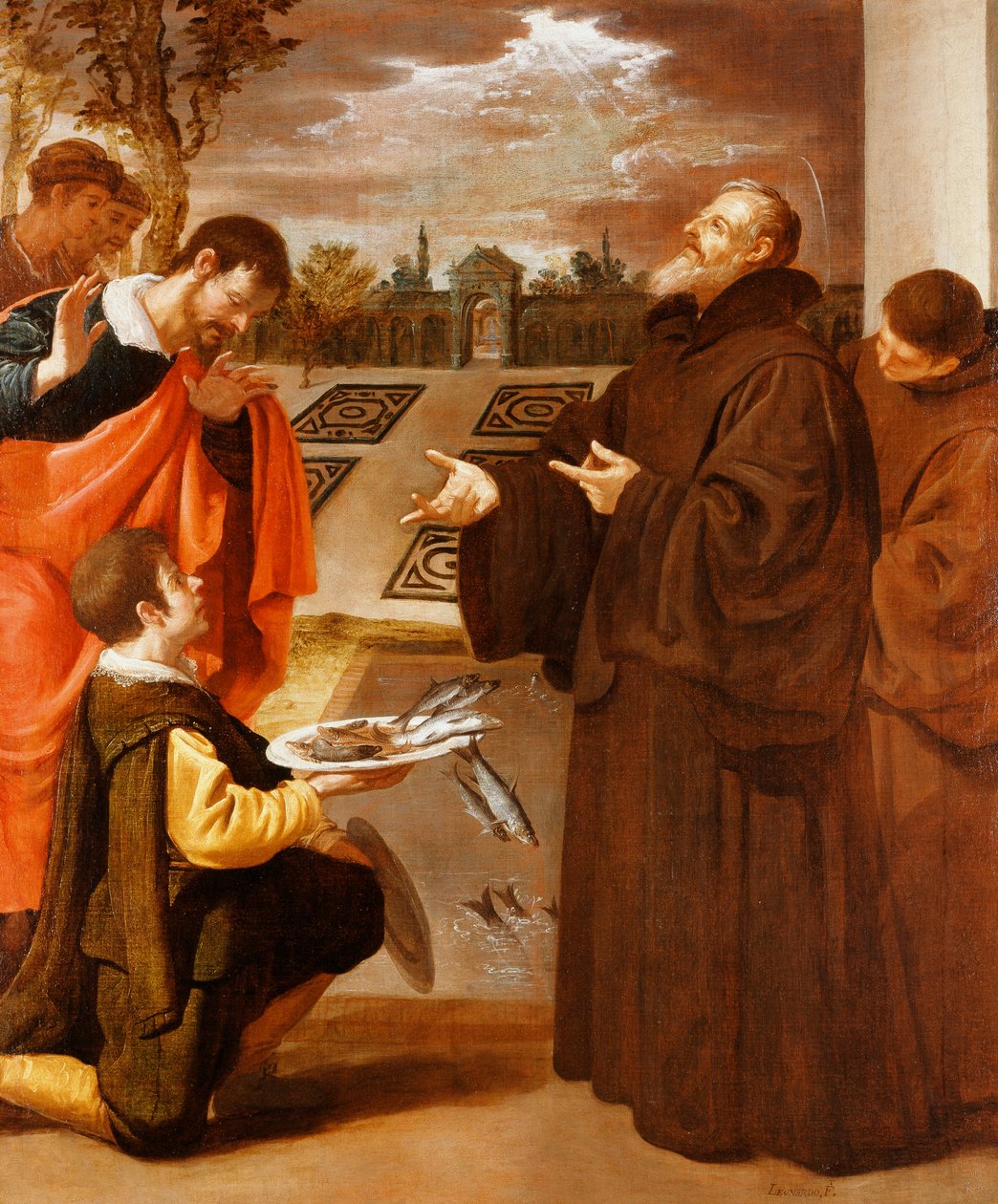 San Francisco de Paula bendiciendo el pez de Jusepe or Jose Leonardo