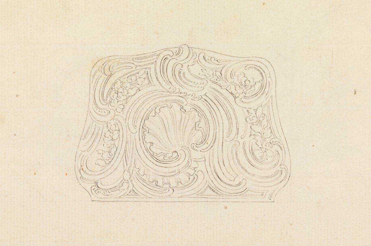 Diseño para la Tapa de una Caja de Rapé (recto); Trofeo de Caza (verso) de Juste-Aurèle Meissonnier