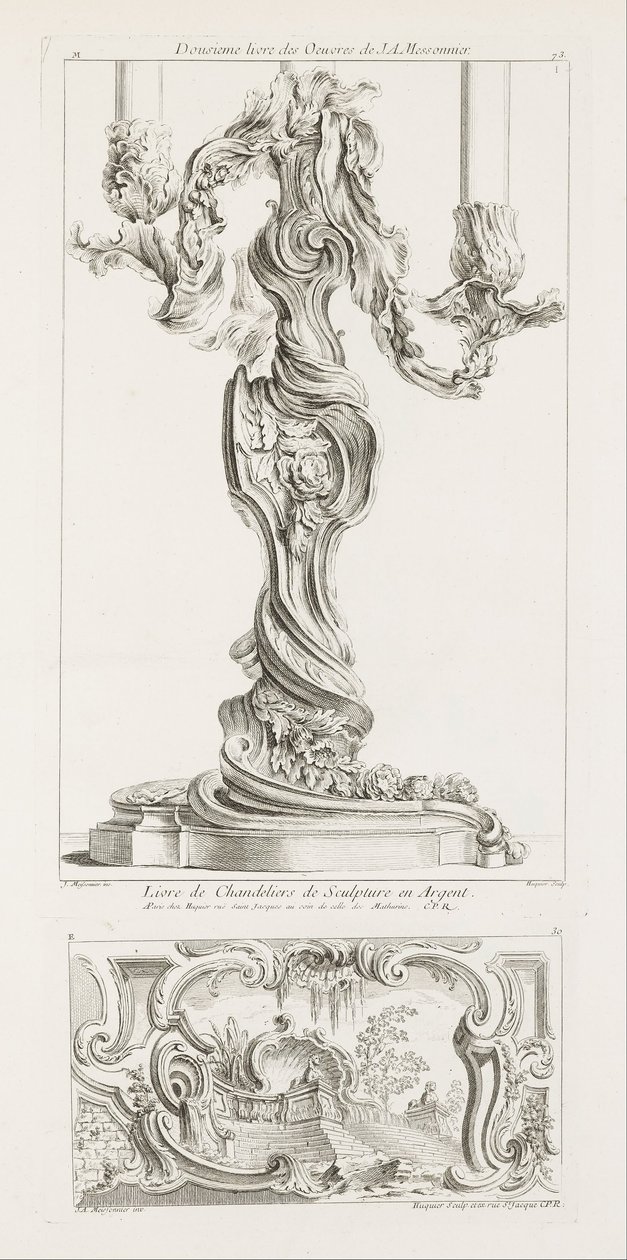 Libro de candelabros de escultura en plata de Juste Aurèle Meissonnier