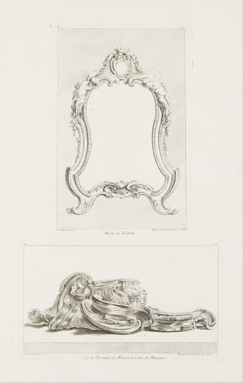 Miroir de Toillette., Mirior de toilette, 5ª placa de Juste Aurèle Meissonnier