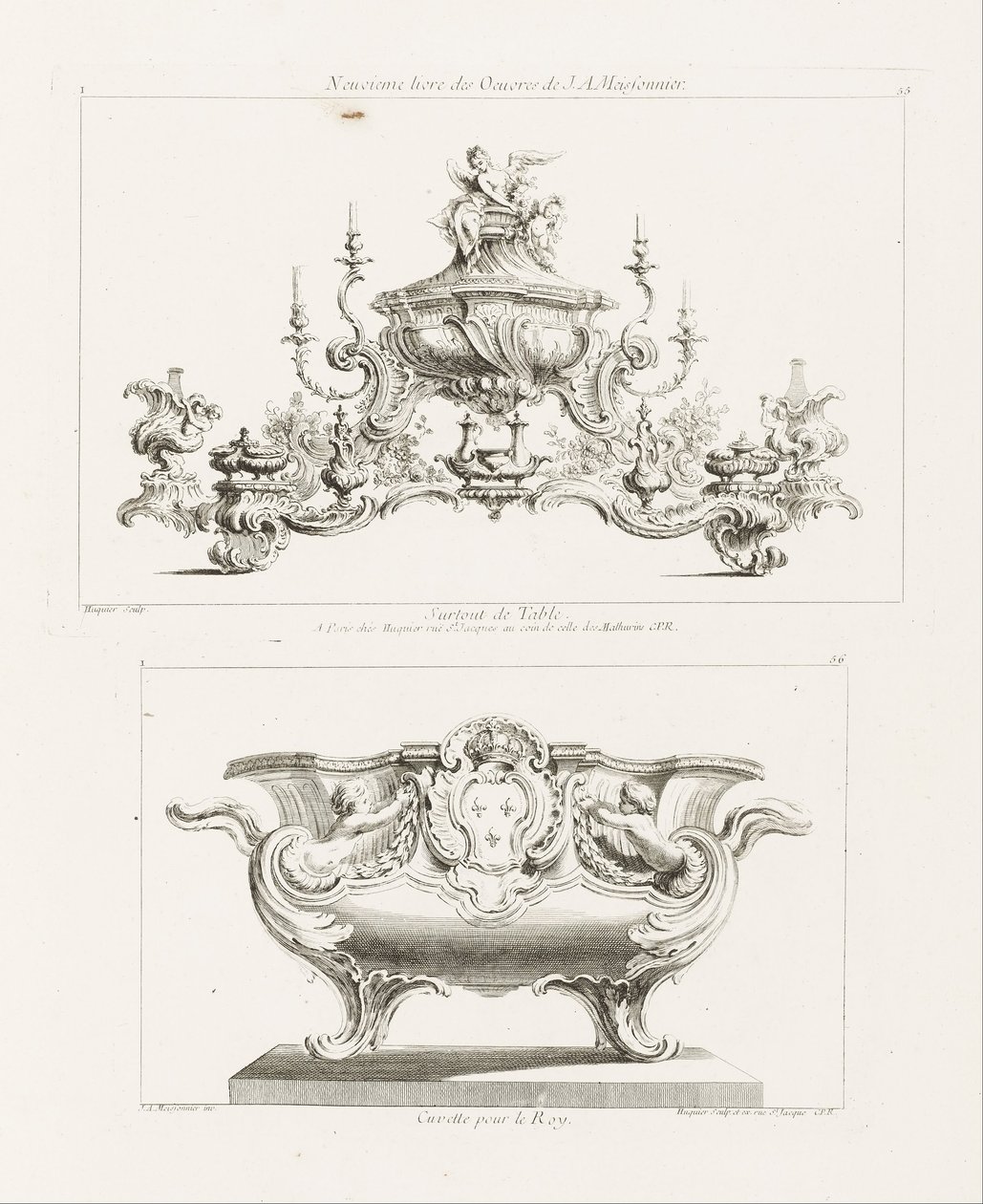 Novena serie de obras de J.A. Meissonnier, sobre todo de mesa de Juste Aurèle Meissonnier